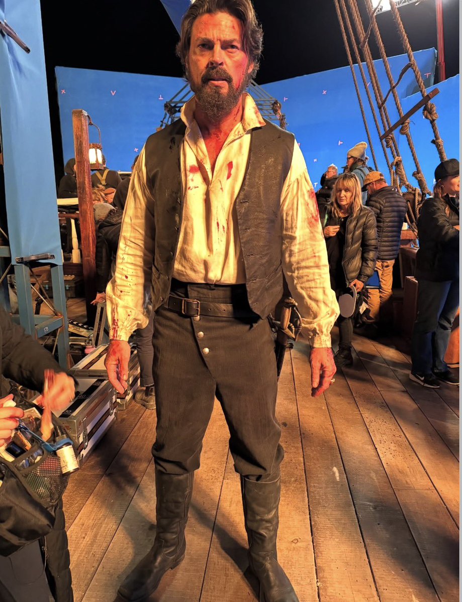 ButcherRising's tweet photo. The photo we’ve all been waiting for from the set of #thebluff 🏴‍☠️✨
#karlurban 
Credits: Antoinette Messam https://t.co/8kXWshtSOu