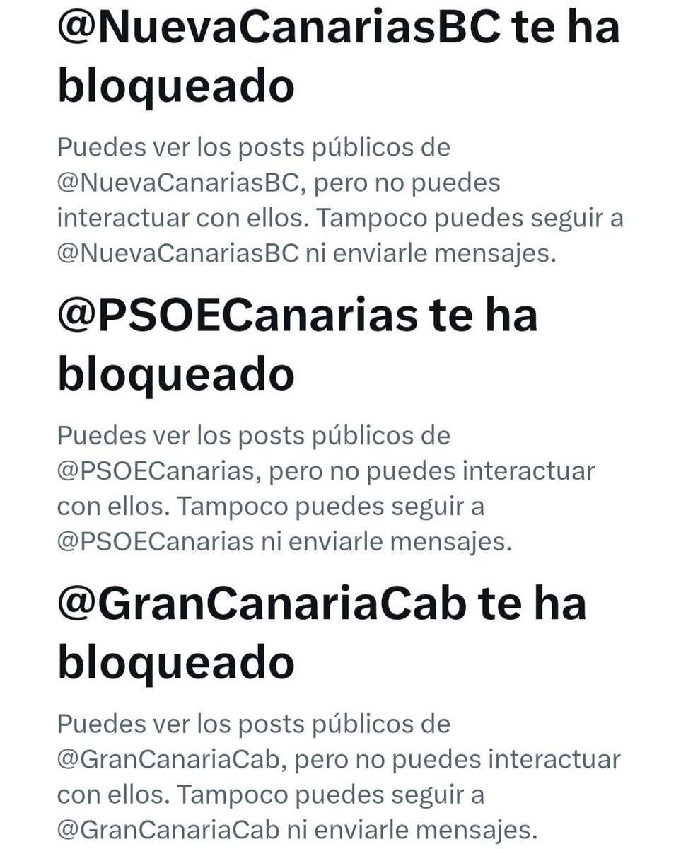 CanarioToday's tweet photo. El Cabildo de Gran Canaria (@GranCanariaCab), gobernado por Nueva Canarias y PSOE, usa una cuenta institucional para bloquear a los ciudadanos que le incomodamos.

Que un partido lo haga en sus redes es discutible. Que lo haga una institución pública en un canal oficial no. https://t.co/xWuG3H8VjN