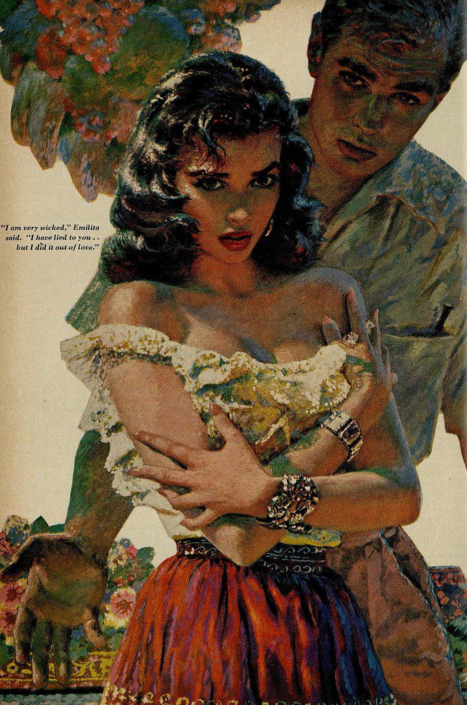 vintageillustra's tweet photo. Edwin Georgi - "A Fiesta of Love," Redbook (1957) https://t.co/CHw0xyl0jy