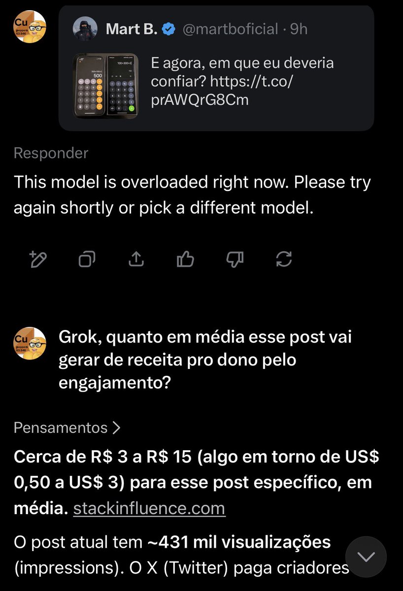 GabreuPC's tweet photo. @martboficial Segundo o Grok é até menos, vai ter que hitar mais com post burro pra ganhar seu salário. https://t.co/EHVe7beEs5