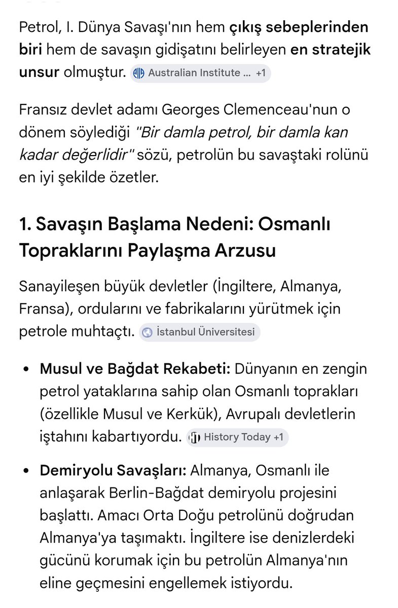 Mr00H's tweet photo. @Tekyolbilim Birinci dünya savaşı ve petrol. https://t.co/lXLhjwhQkY