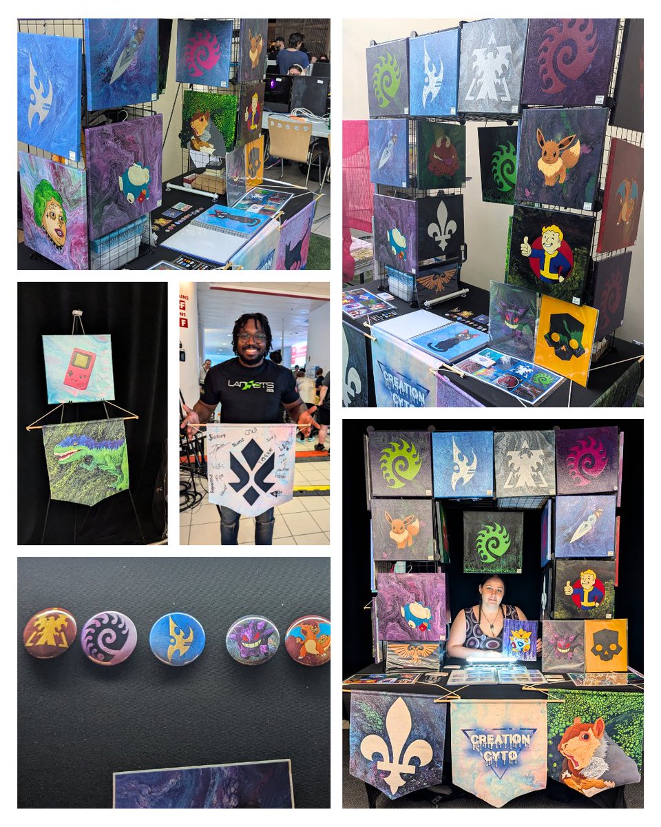 Cytotonik's tweet photo. What an amazing weekend at LAN ETS! 🎮🎨

Huge thanks to everyone who stopped by my booth in the Artist Alley. Whether you came to chat, browse, or take home a piece of geek/gaming art, I truly appreciate the support. 💜

See you at the next event! 👽✨https://t.co/SyQ4bcXscd https://t.co/EBLUYVvMEc