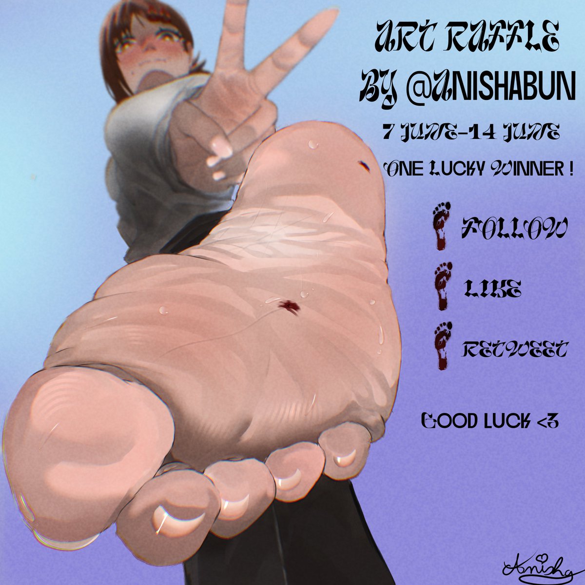 Anishabun's tweet photo. 🎨 ART RAFFLE 🎨
To thanks y'all for follow me  and celebrate my 5k followers ! I give a free Size illustration!✨

To enter:
✅ Follow me
✅ Like + Repost
✅ Comment 
 Ends: 14 june
Good luck everyone! 

#sizetwitter #giantess #巨大娘 https://t.co/YREfpnXBSa
