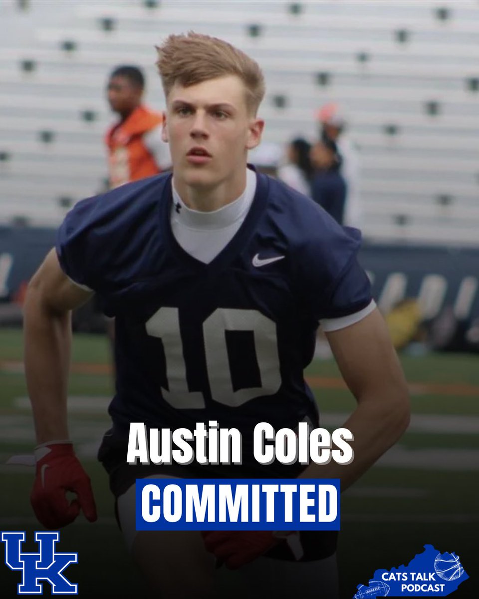 CatsTalkPod's tweet photo. 2027 3⭐️ ATH Austin Coles has committed to Kentucky. He chose the Cats over Virginia Tech and Kansas State!  #BBN #kentuckywildcats #Kentucky #kentuckyfootball https://t.co/fZSvUOM357