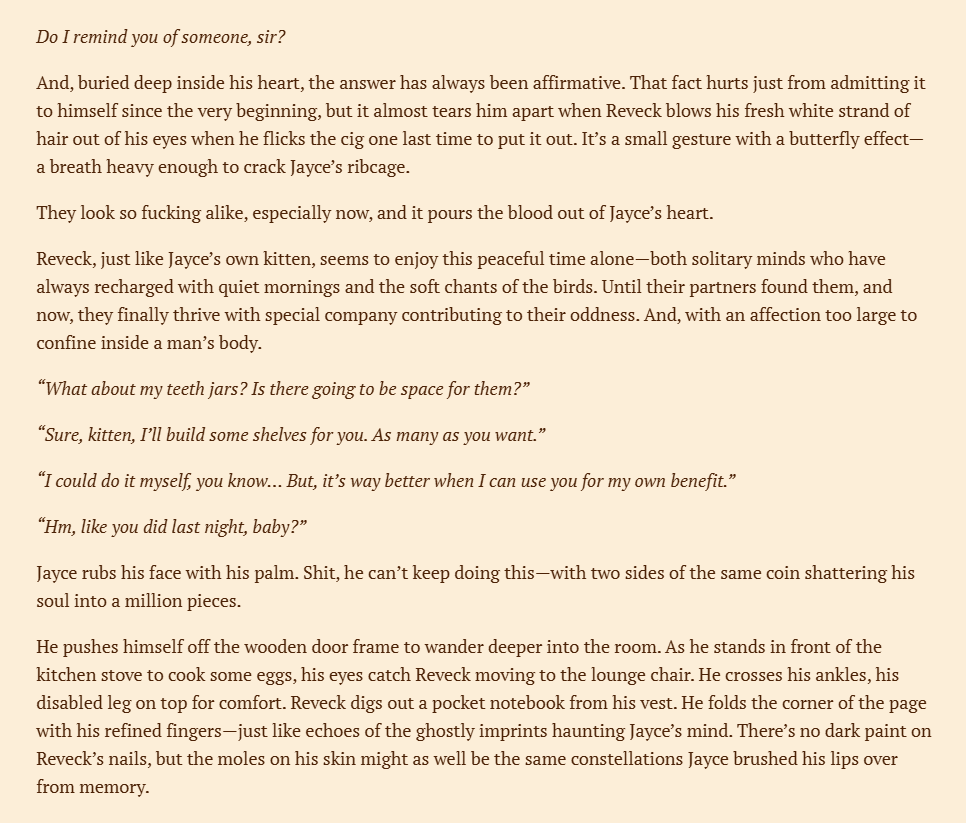 runedissolved's tweet photo. your shadow’s following me for an entire lifetime — (a Jayce Giopara’s perspective | Mr. Kitten / Vikjayce) #invjv 

→ listen to Hello My Old Heart by The Oh Hellos for a perfect atmosphere (huge thank you @Feralbit22 for the song ❤️‍🩹) https://t.co/NED0COIqLj