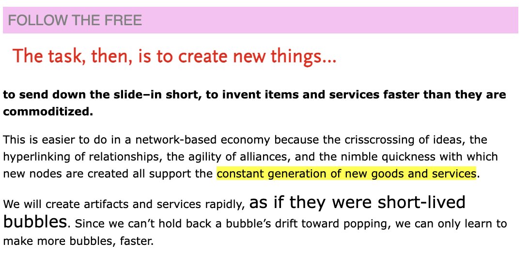 kevin2kelly's tweet photo. This is a section of my New Rules for the New Economy book published in 1998. Full book can be read at: https://t.co/1ApFHFcAgY #kknewrules https://t.co/Z4AT8UD9HL