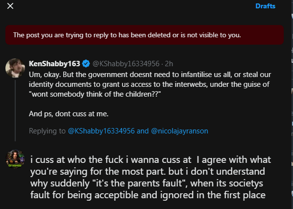 GothGuyGamer's tweet photo. @KShabby16334956 
Snowflake much? go fuck yourself https://t.co/gTjIzf9N2e