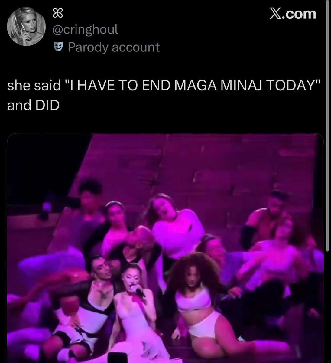 RamatVictory's tweet photo. Mind you Ariana’s biological father is a supporter of MAGA https://t.co/3ZgTNZLl5w