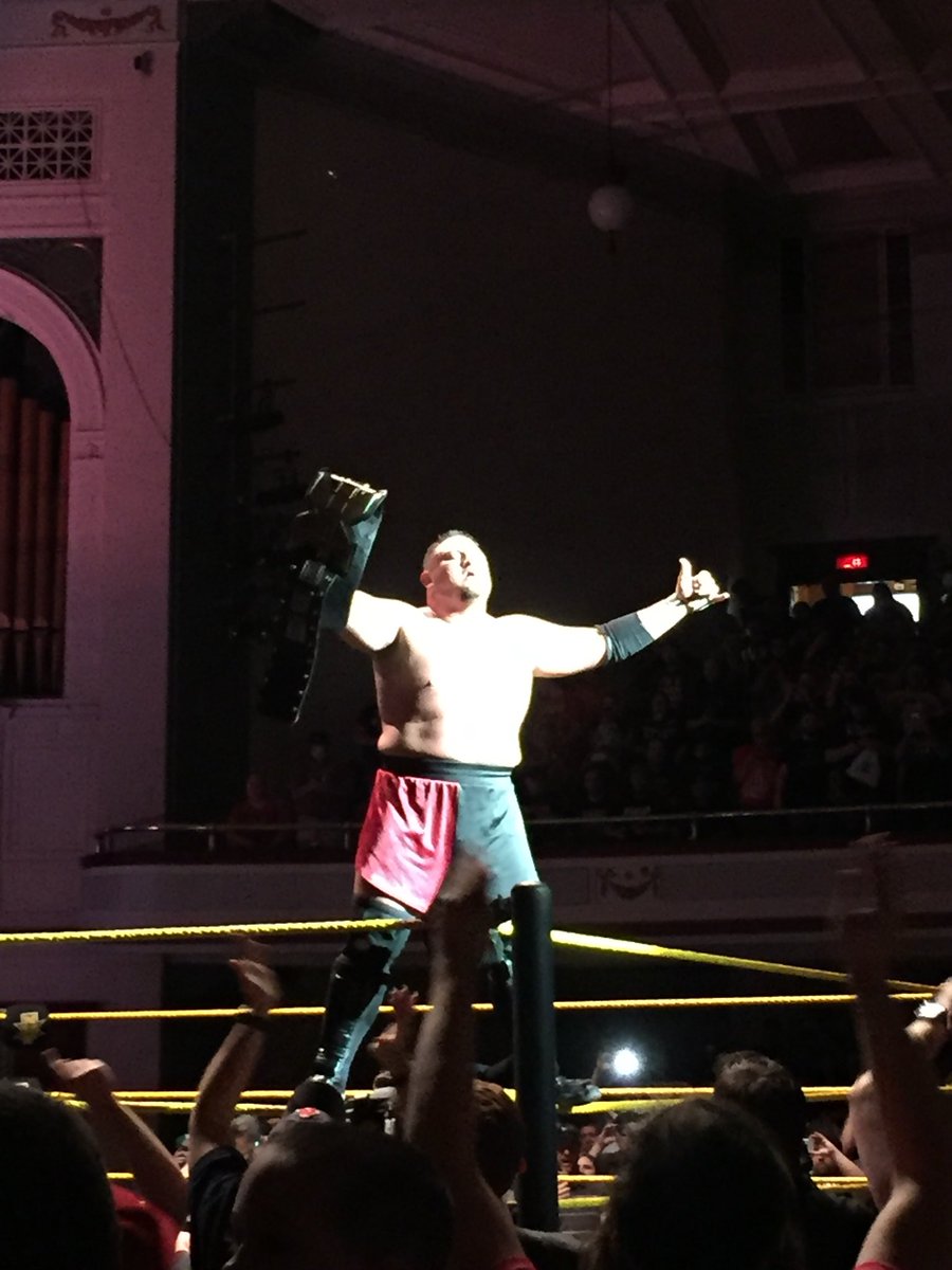 DannyXOmega's tweet photo. @kye4manon Samoey Joey winning the nxt title from Finn at a house show in Lowell, MA https://t.co/S5OL90dgKo
