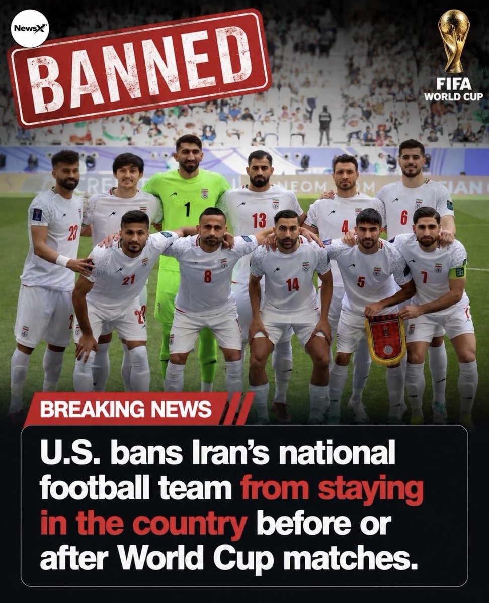 its__plenty's tweet photo. 🚨MAMBO NI LIVE!🔥🇺🇸
🇮🇷 Iran’s national team will  not be allowed to stay in the 🇺🇸 before or after their 2026 FIFA World Cup matches.
Iran would only be permitted to enter the U.S. shortly before games and leave immediately after. ⚽️🌍
#FIFAWorldCup2026Boykott 
#FIFAworldCup https://t.co/KpeFStsvwO