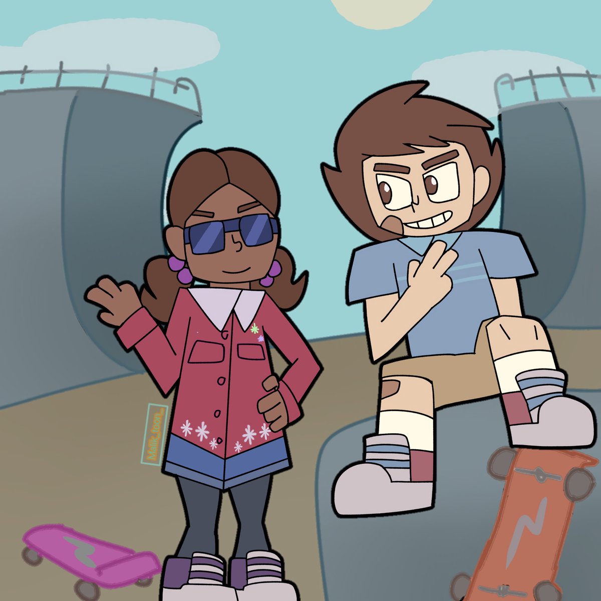 malik_toon's tweet photo. Gregory and Cassie skating in the park  #fnafgregory #fnafcassie https://t.co/xWGqcivacL