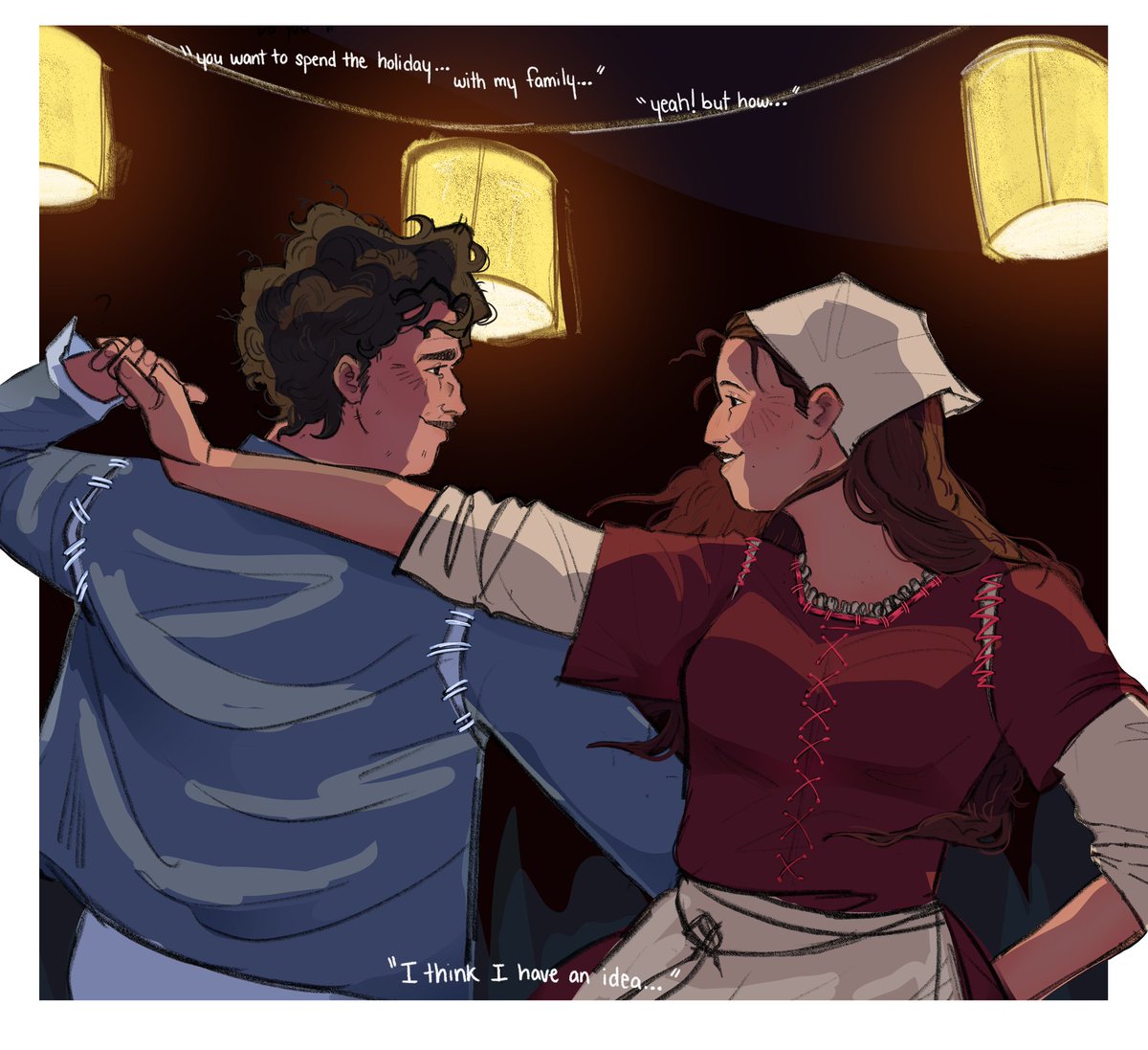 scratchypens's tweet photo. you know that classic trope where the princess is dressed in commoners clothes in order to experience the way the other half lives? yeah that but make it these two. Royalty AU belongs to @DPenana
#dateeverythinghector https://t.co/zYPEhtmHjJ
