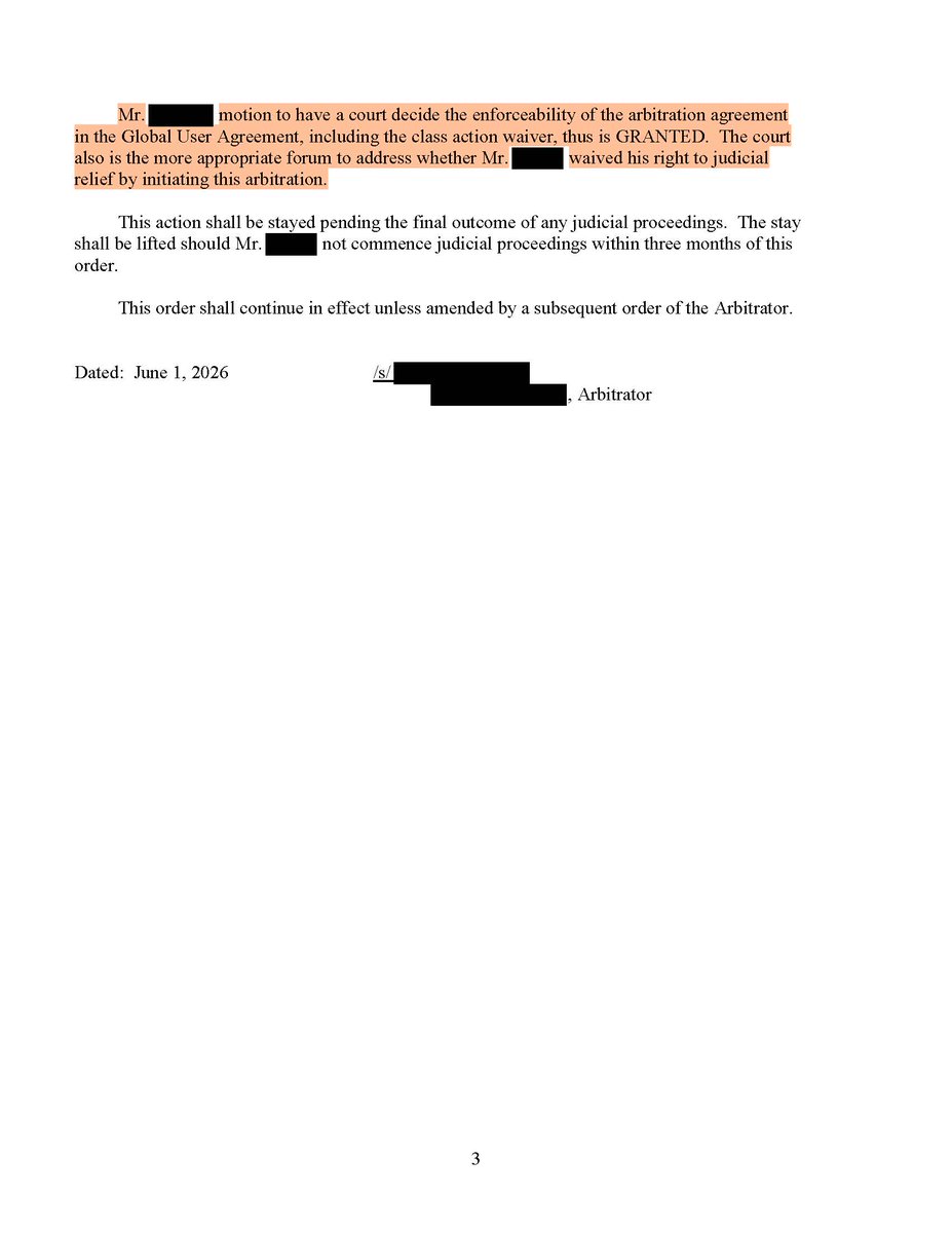 clementsbrad4d's tweet photo. Last week, an arbitrator blew up StubHub's convoluted arbitration agreement.  STUB has failed to pay required AAA fees in four of my clients' cases; it has moved it address for Notices of Dispute six times in one year; its addresses have oftentimes been vacant or undeliverable; it claims its liability in most cases is limited to $200 in damages (even if they failed to refund a consumer $8,000 for scam tickets); STUB requires consumers to contact them by certified mail at shifting, bogus addresses while STUB can email the consumer if it so chooses; and the list goes on and on.  They wanted to hide all of this in arbitration, but that's not working out so well for them.