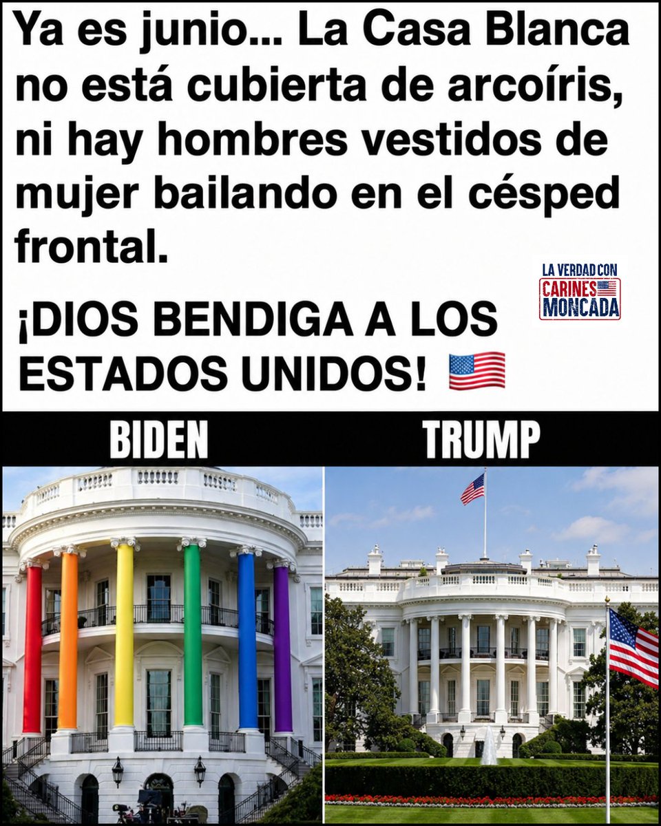 CarinesMoncada's tweet photo. 🇺🇲🙏 | Qué bonito es volver a ver a la Casa Blanca como debe ser.

Como norteamericana, se me llena de dicha el corazón al verla así, sin todos esos adornos innecesarios... Esas columnas blancas y nuestras banderas al viento me recuerdan por qué este país es tan grande y por qué vale TANTO la pena defenderlo.

Con un liderazgo de verdad, como el del presidente Trump, podemos volver a hablar de lo que nos une: la familia, el trabajo, la libertad. Sin agendas impuestas, sin divisiones artificiales. Mi hija merece crecer en un país enfocado en lo que realmente importa: la prosperidad, la unidad y los valores que hicieron grande a esta nación.

¡Que Dios bendiga a los Estados Unidos! 🇺🇸