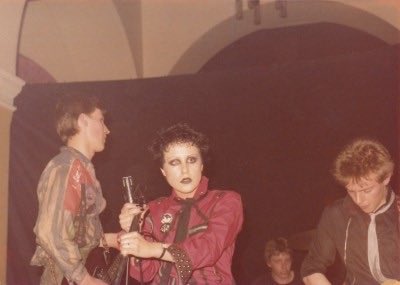 JD_Central's tweet photo. Joy Division OTD 1977: Guild Hall, Newcastle. With the Adverts and Penetration (pictured). “It was the first time we'd used borrowed equipment, meaning we had to walk on, plug in, and play. So we sounded dreadful” - Peter Hook, Unknown Pleasures 
Photo: Cindy Stern https://t.co/yX2aDcDPVV