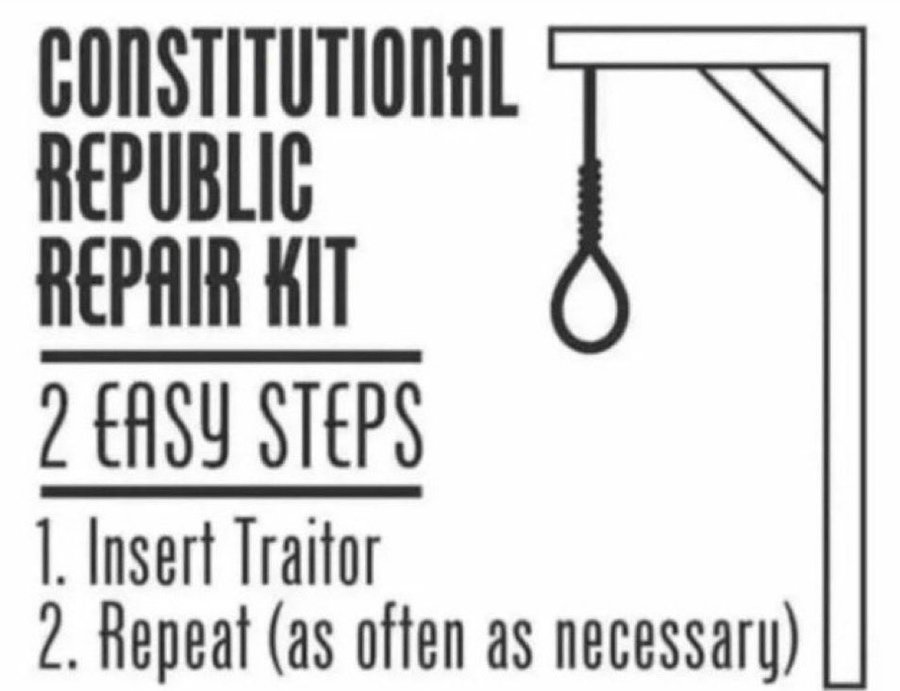 GBarker93772's tweet photo. @Victoria00025 @MaxMalePro Yes, arrest everyone involved and put them before a Military Tribunal, including any judges that helped them https://t.co/QOE4cNApCF