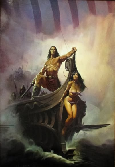 fabiaschi's tweet photo. From Conan Artist Ken Kelly's Art Book "ESCAPE" come one titled "The Prise" painted in 1981. Also used on the cover of John Norman's Gor Series called "Guardsman of Gor". "Ken wrote that this painting got him in some trouble. https://t.co/D8cGfCy0Y9