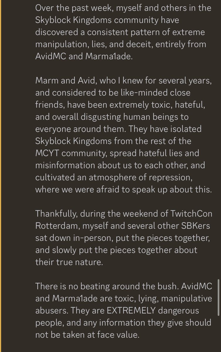 leon69yeetdab's tweet photo. A statement about AvidMC and Marma1ade: https://t.co/XPigmuHDTs