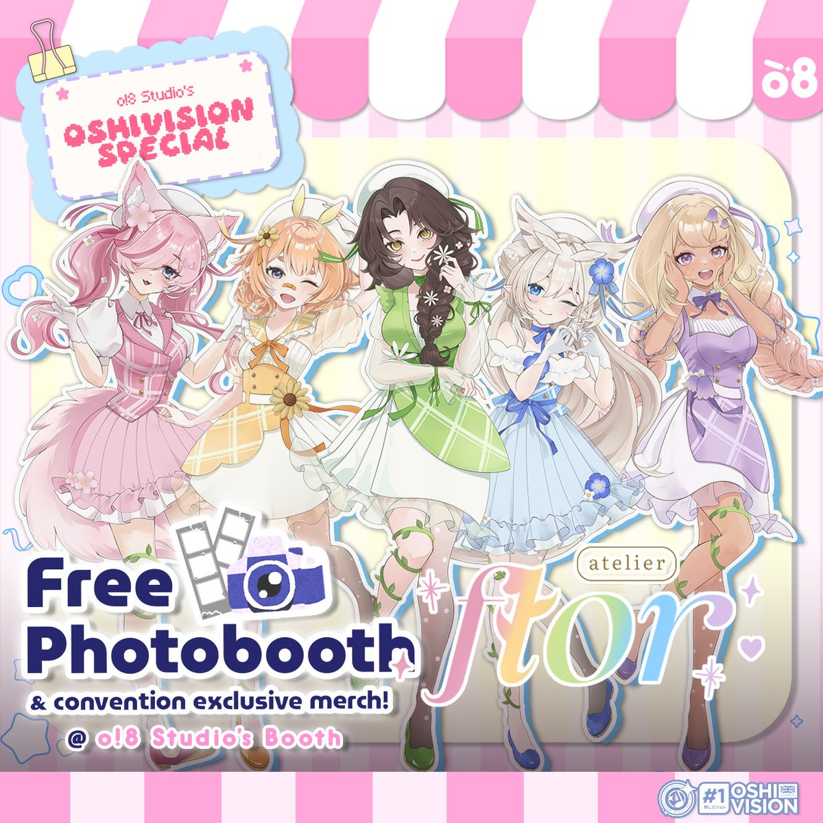 floratelier_'s tweet photo. 💐 Hey OshiVision! Wanna take a selfie?

If you are attending @OshiVision , drop by the @o8studio booth (booth 1) to grab some con exclusive merch and snap a photo!

📷 A special frame for each individual girl will be available, so why not snap a pic?
📆 June 14th, London https://t.co/TgmNJSHP6o