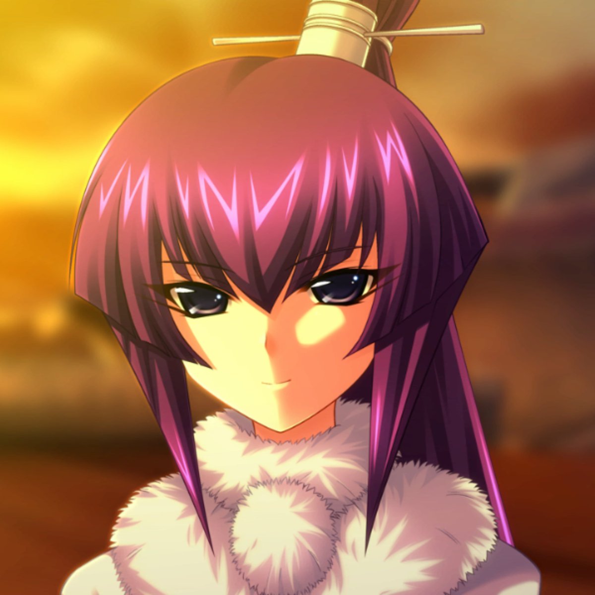 AndoniRG4L's tweet photo. Que precioso es el diseño de la Shogun, cambian leves cosas respecto a Meiya pero el morado y su estilo de pelo me encantaron aparte de su manera de ser 💜 https://t.co/OScWosTN7F