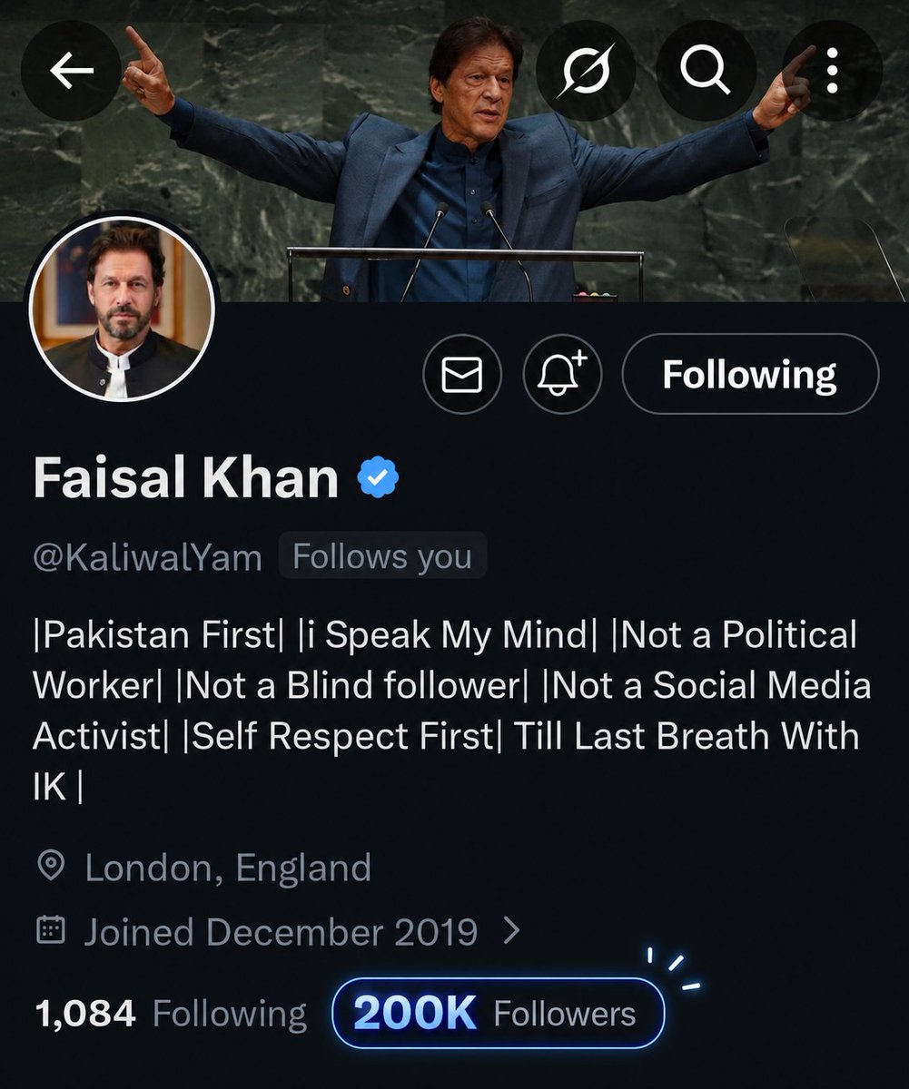 KaliwalYam's tweet photo. دو لاکھ فالورز، یہ اکاؤنٹ آخری سانس اور جسم میں خون کے آخری قطرے تک صرف اور صرف مرشد عمران خان کے لئے استعمال ہوگا

آپ سب کا دل سے شکریہ 😍 https://t.co/tuxGe1zLXe