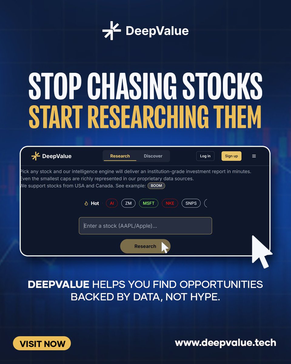 deepvalue_tech's tweet photo. Most investors chase trends.
Smart investors chase facts. 📊
Research deeper. Invest smarter.

#DeepValue #Investing #StockMarket #ValueInvesting #StockResearch https://t.co/ITkKXCJwtY
