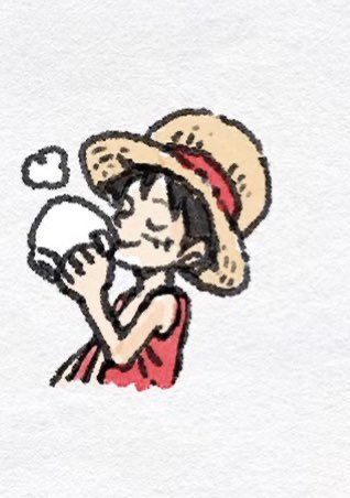 dawnpistol's tweet photo. luffy liking tea and drinking it so calmly and politely. so freaking cute https://t.co/yjqNnpsjKg