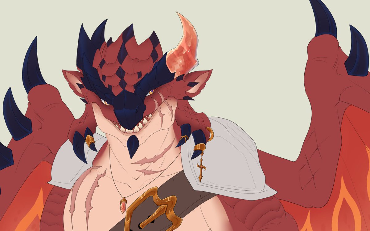 _WanderingMan's tweet photo. THE EARS, OH NO - anyways added them back!! 

As usual, credits - 
Base character blockout - @/SynnieMagala
Lineart and further refinement - @/arsdaemonum
Colours and extras - done by myself https://t.co/sBRIXh5mcJ