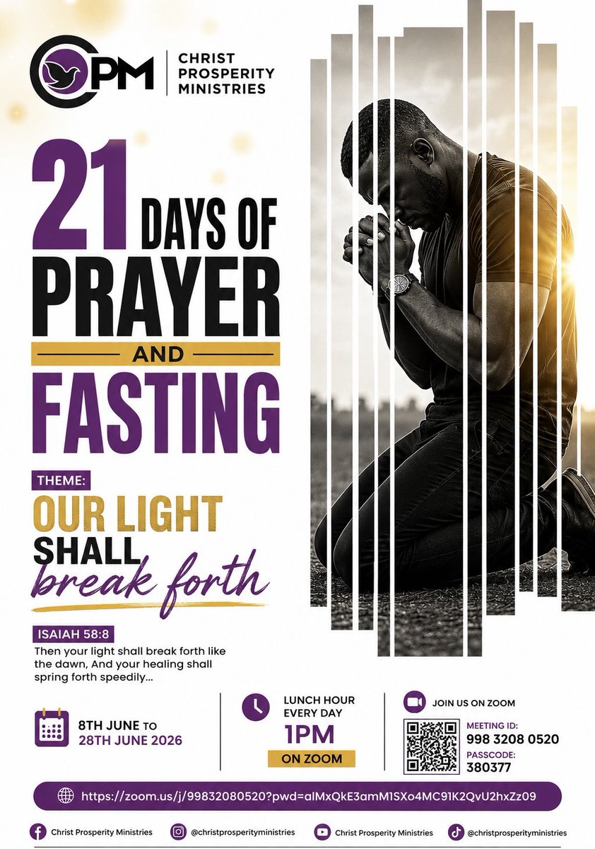 CPMAfrica's tweet photo. Receive this message from Pr. Philip Egesa as we begin our annual #21daysofprayerandfasting
May your light break forth as the morning (Isaiah 58:8) ✨ https://t.co/ormEqUeBnh