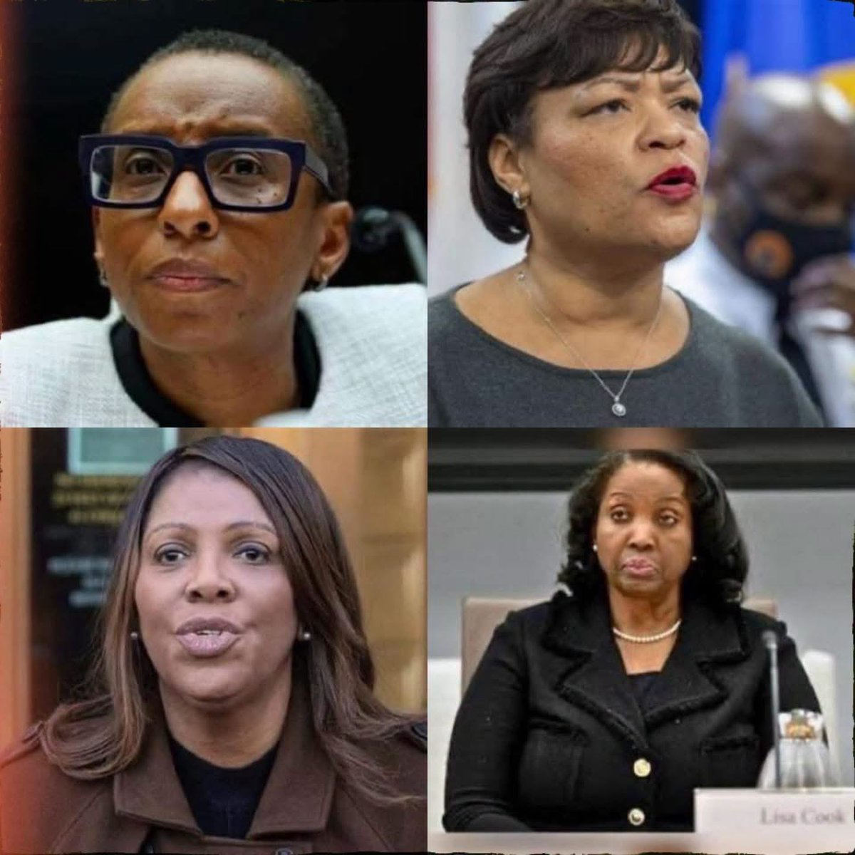 GOP_is_Gutless's tweet photo. First Black woman President of Harvard — Claudine Gay: forced to resign over plagiarism.

First Black woman AG of New York — Letitia James: now facing DOJ investigation for alleged mortgage fraud.

First Black woman Mayor of New Orleans — LaToya Cantrell: indicted on corruption charges.

First Black woman Federal Reserve Governor — Lisa Cook: facing DOJ probe over alleged mortgage fraud.

All in the last 1.5 years.

This is exactly why millions are rejecting DEI. 

When race is put above merit, qualifications, and accountability, it doesn’t help — it destroys trust and competence.

Real equality means the best person for the job. 
Period.
What’s your take? 👇
#DEI #MeritOverRace #Accountability