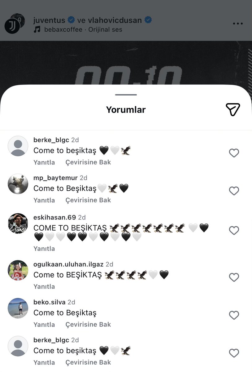 kartlnasaletijk's tweet photo. Beşiktaş taraftarları, Instagram’da Dusan Vlahovic’e “Come to Beşiktaş” yorumları yapıyor. https://t.co/NFL2fpBpij