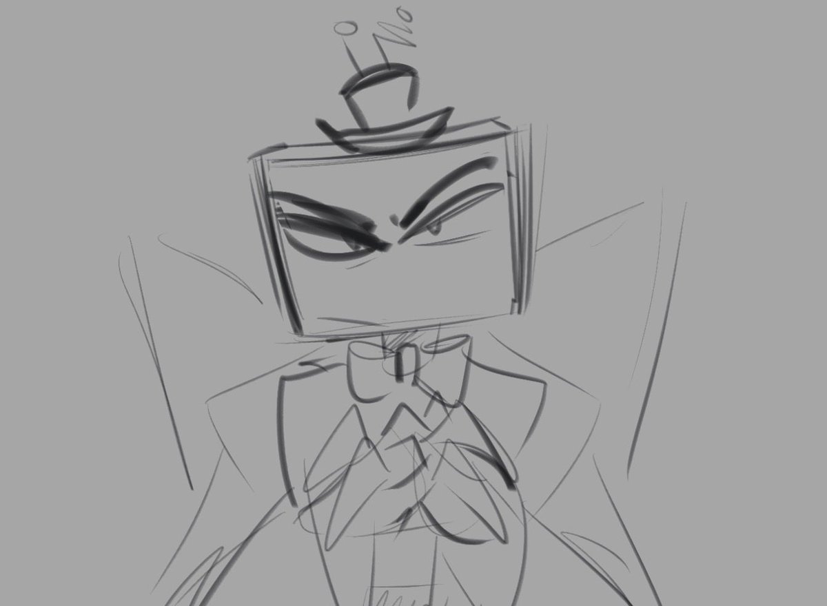televenison's tweet photo. felt like starting a little animatic again but for some reason it’s just a lot of distressed alastors and stupid looking voxes https://t.co/lBBvrbnthL