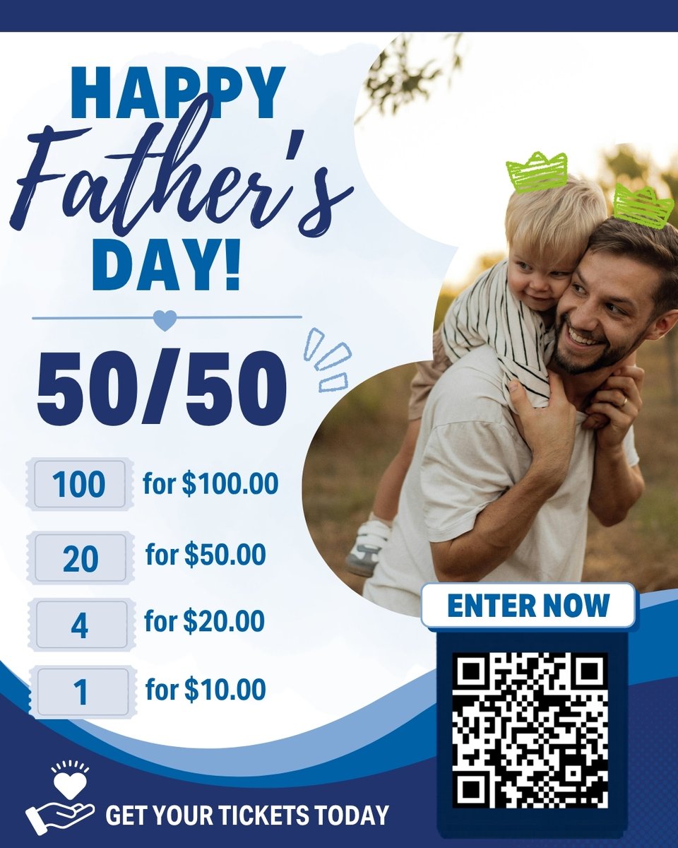 prostatealberta's tweet photo. 🎟️ Our Father’s Day 50/50 Raffle is LIVE!
Win big while giving back to Alberta dads and families 

Last year, the winner of the 50/50 won $6,800!!!!!! https://t.co/Y6pgObb1xo