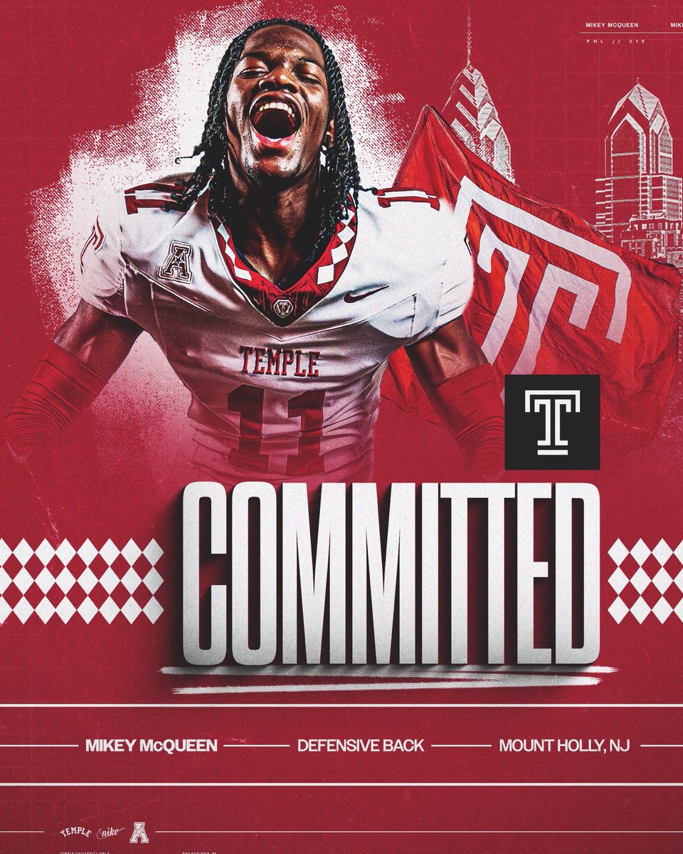 8kmikey_'s tweet photo. Thank you to every coach that believed in me during this long journey. With that being said I will like to announce my commitment @Temple_FB! @CoachLucas74 @CoachChiTUFF @_CoachBaker2 @CoachAhmadTUFF @CoachFourTUFF https://t.co/84PU3JGbMR
