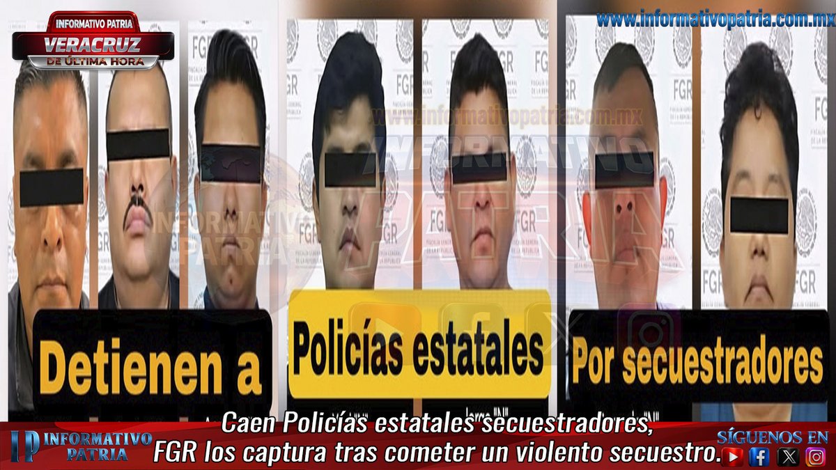 Inf_PATRIA's tweet photo. 📷 #DeÚltimaHora | #Estatal | #Veracruz | #Xalapa | 📷Caen Policías estatales secuestradores.

📷FGR captura a ocho uniformados tras brutal privación ilegal de la libertad y tortura en Xalapa.  

https://t.co/aAJZPMpIle  

https://t.co/YboZKGwTIL https://t.co/cgR0VzoGR3