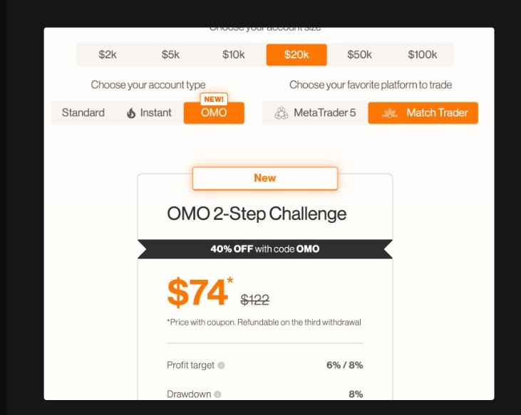 SilenceTrader_'s tweet photo. 🚨 Big news in the prop firm space! @MavenTrading just launched a NEW Forex model – OMO 2-Step Challenge 🔥
What I love most about it:
✅ 6% / 8% profit targets (realistic & achievable)
Check out the pricing screenshot below 👇
#MavenTrading #ForexF #OMOChallenge #PropFirm https://t.co/VoXy5C7JHm