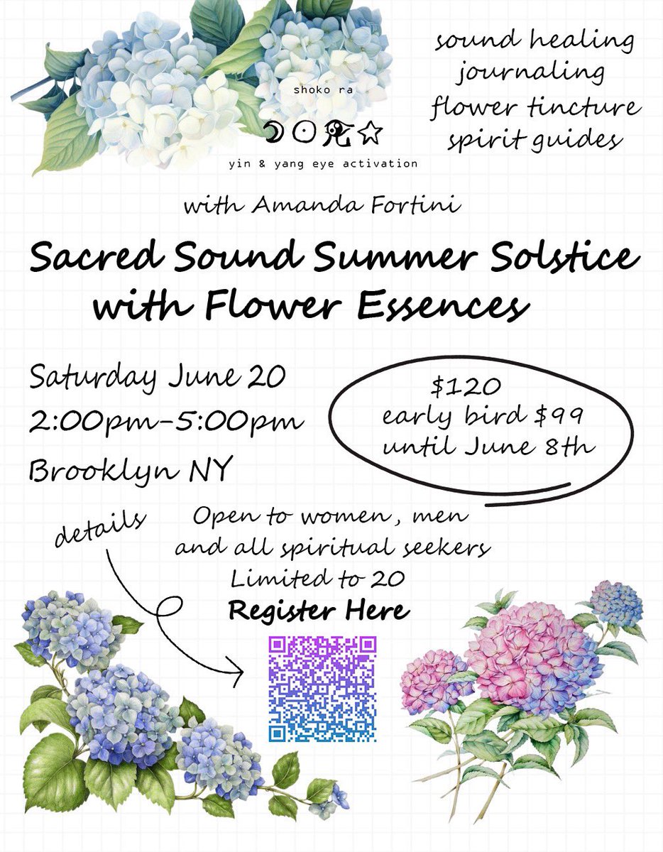 amandafortini's tweet photo. Hello Friends! Many of you know that in addition to being a writer, I am a flower essence practitioner, and I’m giving a workshop in Brooklyn on June 20th, 2 to 5pm, the afternoon of the Summer Solstice. We will learn about flower essences and you’ll leave with a custom formula. https://t.co/RVcCJCLIVe