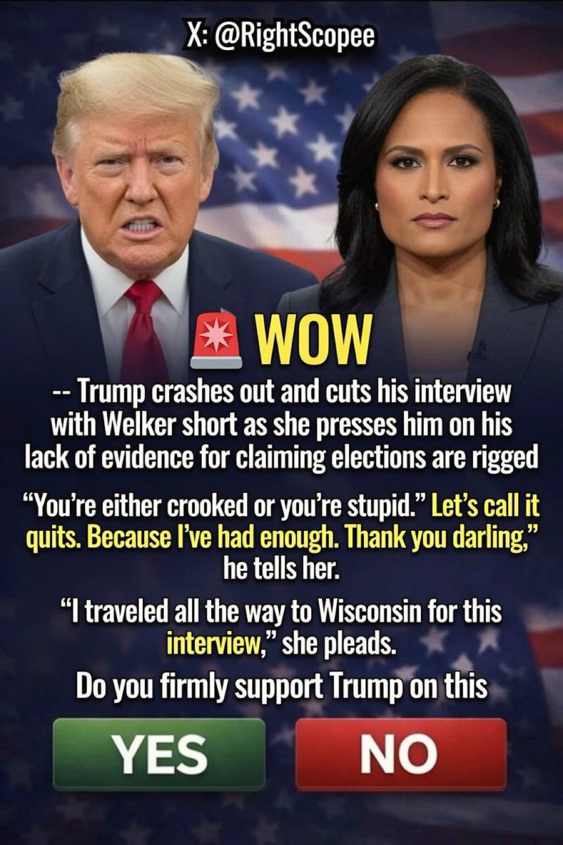 DonaldTrumpx4's tweet photo. #Breaking Trump shuts down the fake news gotcha game and walks away like a boss 🔥

Was Trump 100% right to walk out?

A. YES
B. NO

Drop your answer below 👇 https://t.co/eEijrfC4Cr