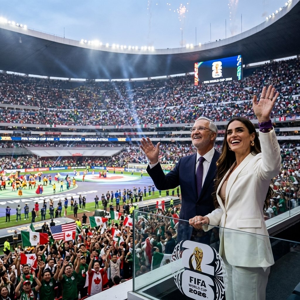 EmilioVallejoRL's tweet photo. A la asistencia de Don Ricardo Salinas Pliego a la inauguración del Mundial en el Estadio Azteca, podría sumarse la poderosa Alessandra Rojo de la Vega en su calidad de Jefa de Gobierno de facto de la Ciudad de México, logrando con ello representar dignamente a la capital y a los Estados Unidos Mexicanos en el magno evento 🇲🇽

Sin lugar a dudas se llevarían la ovación de los presentes ante las cámaras de todo el planeta, catapultando el vertiginoso ascenso político de ambos perfiles.