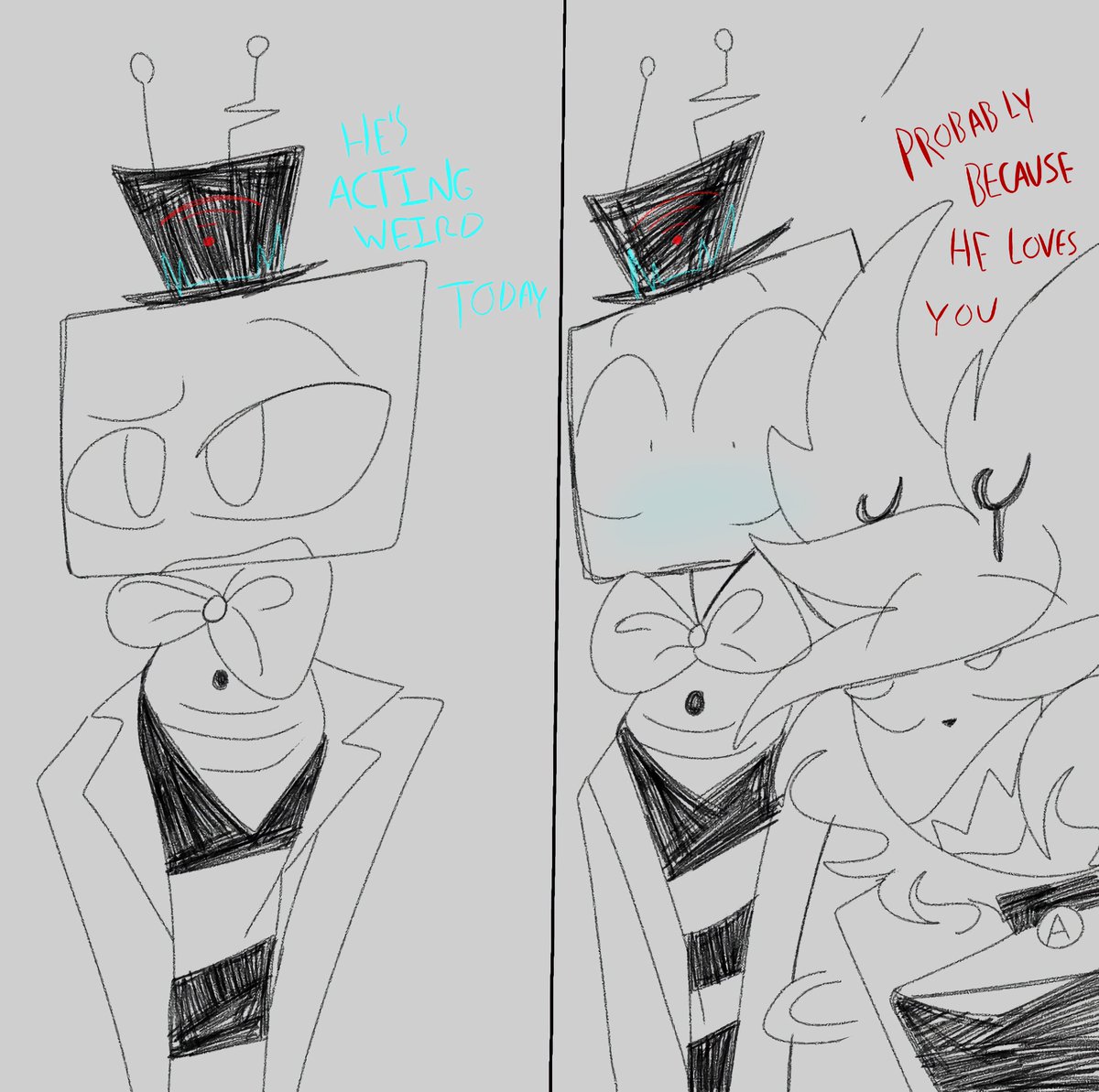 CreeperKit4568's tweet photo. Alastor While Captured:

Vox being oblivious to Valentino's crush and Alastor pointing it out

#AlastorHazbinHotel #ValentinoHazbinHotel #VoxHazbinHotel https://t.co/WXWl12vvOV