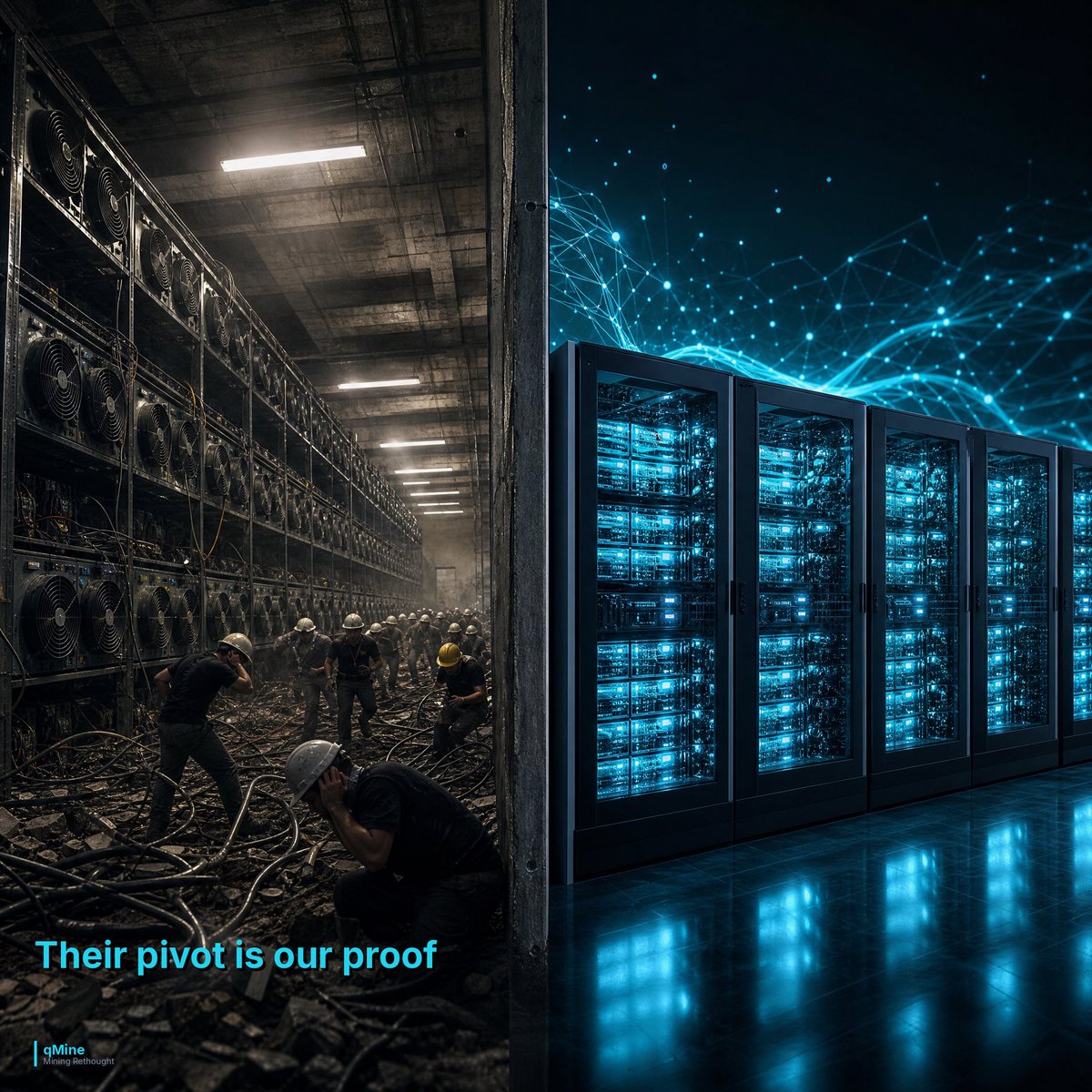 _qMine_'s tweet photo. The world is running out of compute.

BlackRock calls it the next asset class. 

Core Scientific, IREN, TeraWulf are converting mining rigs into AI data centers to chase it.

What they’re pivoting to, @c___f___b envisioned over two decades ago. 

He built $QUBIC. And $qMine is how you own a piece of it.

The rigs train Aigarth, Qubic’s decentralized AI, while generating real mining revenue in parallel. 

Rewards hit your wallet every week. On-chain. Automatic.

While they plan, this pays.

$QMINE $QUBIC