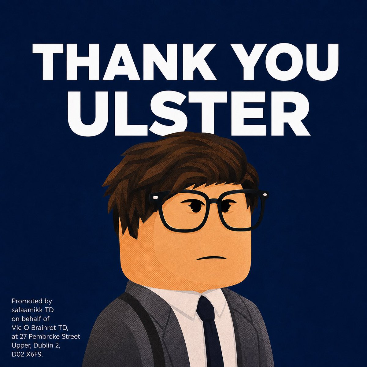salaam_rx's tweet photo. Thank you, Ulster, for your support. Honoured to serve as your Teachta Dála for the next two months. 💙 https://t.co/DxqMLLu82S
