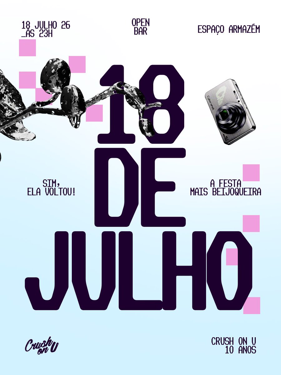 festacrushonu's tweet photo. SAVE THE CRUSH • 18/07 

A festa mais beijoqueira de Maceió está de volta!

Crush On U #10Anos 🖤 https://t.co/EoMgpUKCE0