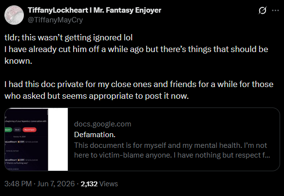 bajamut_blast's tweet photo. hi tiffany. turn your replies on lmfao. your google doc only proves that you willingly went out of your way to rope back a pedophile into your group after we kicked him out https://t.co/ynurwsLXLs