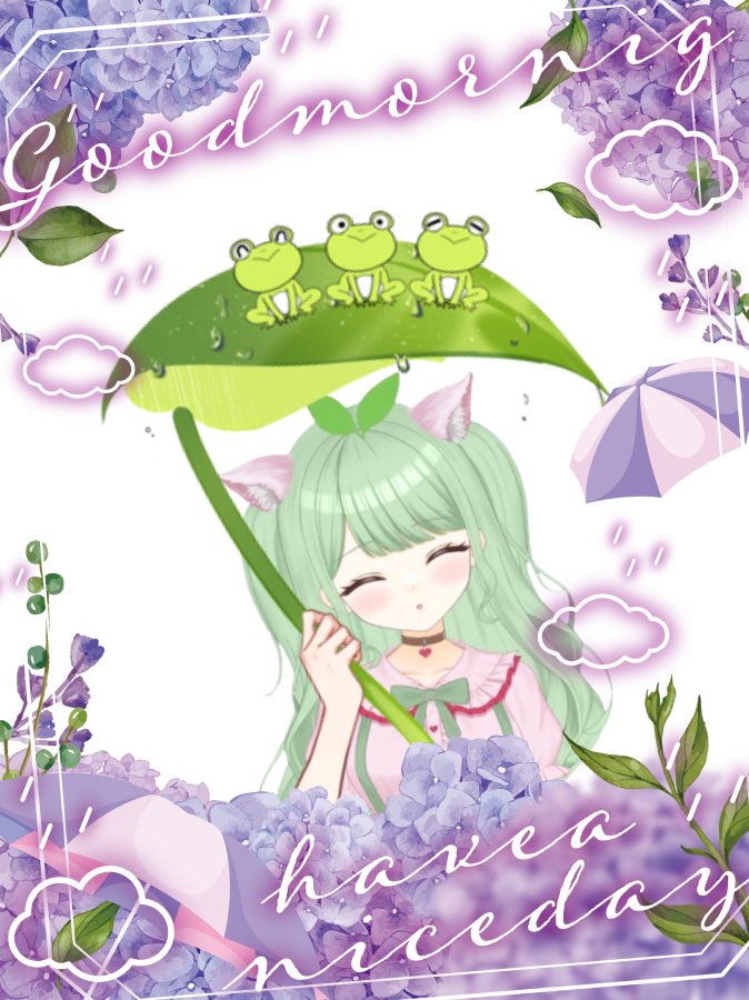 futaba_manimo's tweet photo. おはにも🌱

今日も一緒に乗り切ろうね！
たまには雨宿りするのもいいね☔️

まにもと相合い傘しよ？

 #おはようVTuber https://t.co/sy4hsqb03L