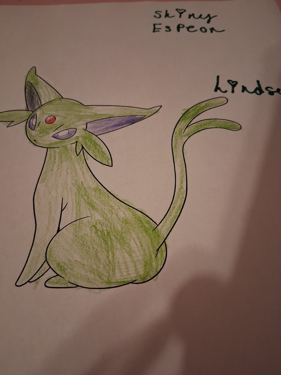 JunketsuChloe's tweet photo. I just colored Shiny Espeon today. 💛💜🐰 https://t.co/gW6nPYMPTE