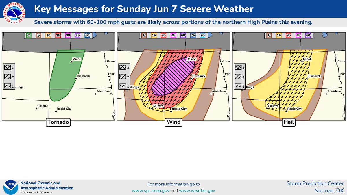 NWSSPC's tweet photo. Here are our Key Messages for Sunday (6/7). https://t.co/8eRgBsYmsx