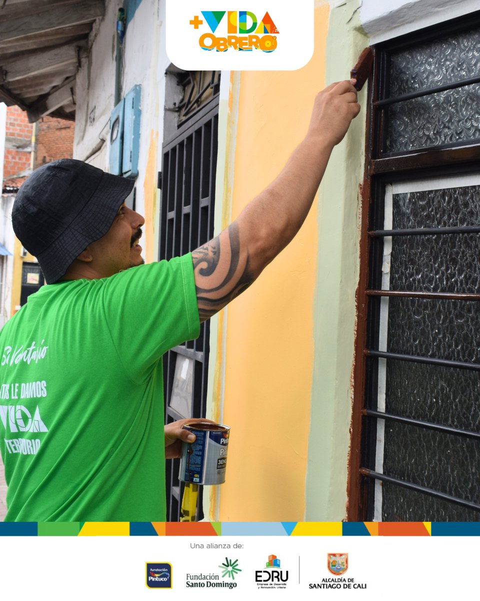 edrucali's tweet photo. @F_Santo_Domingo No solamente es urbanismo, es participación ciudadana, gobernanza y sostenibilidad. 🗣️💚

Esto no es solo pintura. Es orgullo, memoria y futuro.
Porque el Barrio Obrero no se renueva con ladrillos solos: se renueva con su gente. 🏘️💛

#BarrioObrero #AsiRecuperamosCali https://t.co/pk0EEJifqH