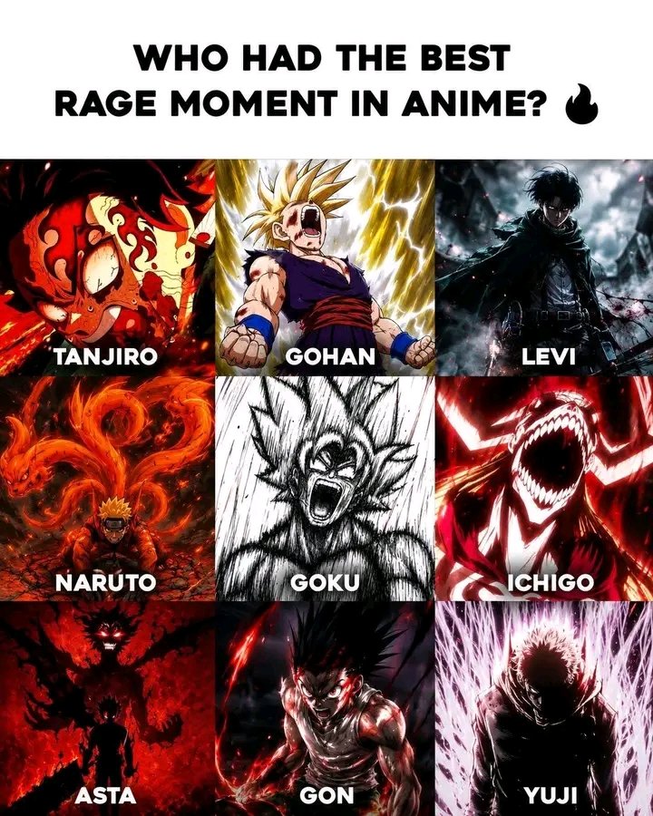 Which characters had the best rage moments in anime