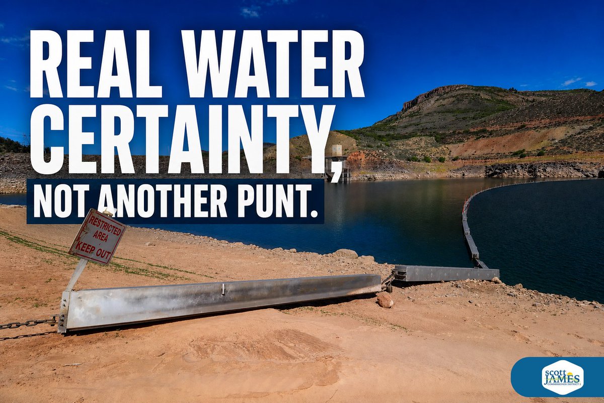CommishScott's tweet photo. Colorado River policy should give Weld families, farms, and water providers certainty, not a two-year political treadmill. Water math and campaign calendars make terrible roommates. #ColoradoRiver #WeldCounty

Read more 👉 https://t.co/2GbcFbGvU5 https://t.co/kT76S3LRDd